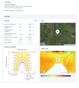 Solar resource assessment at site location